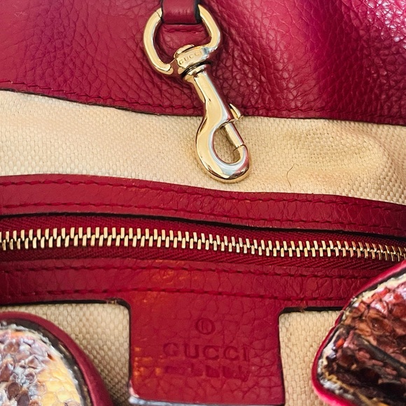 Gucci Handbag With Tassel. Pitone Ammanite Lux, Soft Burgundy - Picture 5 of 6